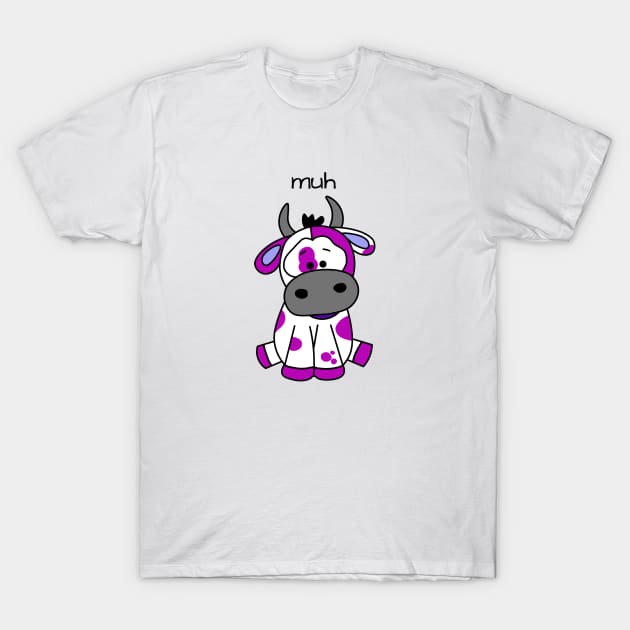 purple Cow Muh Doodle T-Shirt by Hispaniola-Fineart